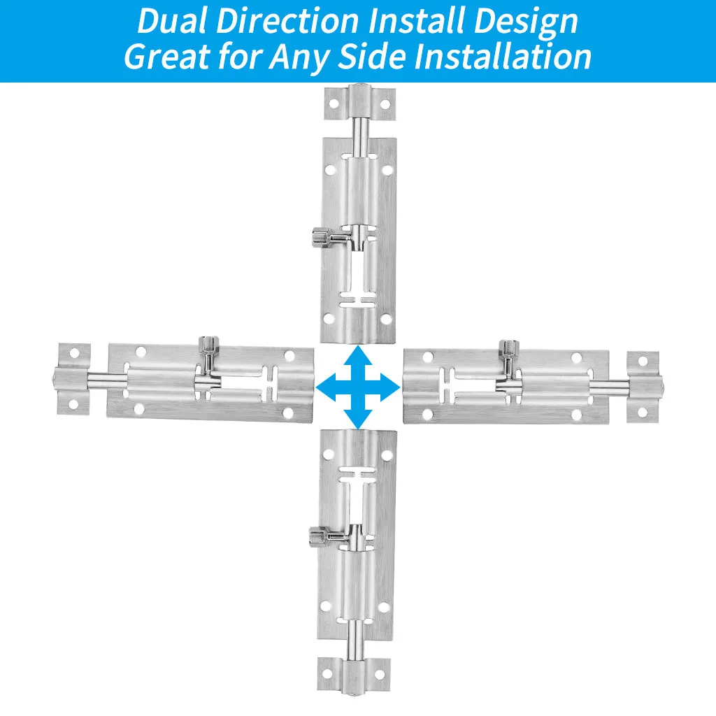 جديد باب الأمن قفل منزلق 3 بوصة برميل مع قفل منزلق الباب مع 12 مسامير المنتجات المنزلية المفيدة أقفال الأبواب 2025 #6