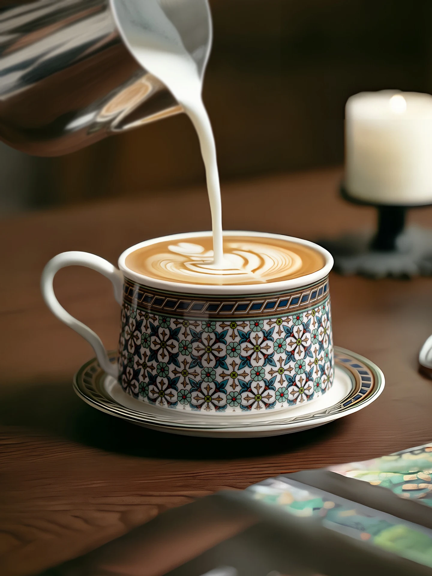 Retro Ceramic Coffee Cup And Plate Set Creative Gift Good Looking High End Cup for Handbrew American Style Latte Art