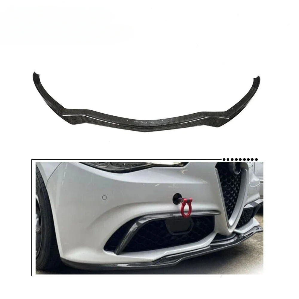 Fit For Alfa Romeo Giulia 2016UP Real Carbon Front Bumper Lip Chin Spoiler Trim