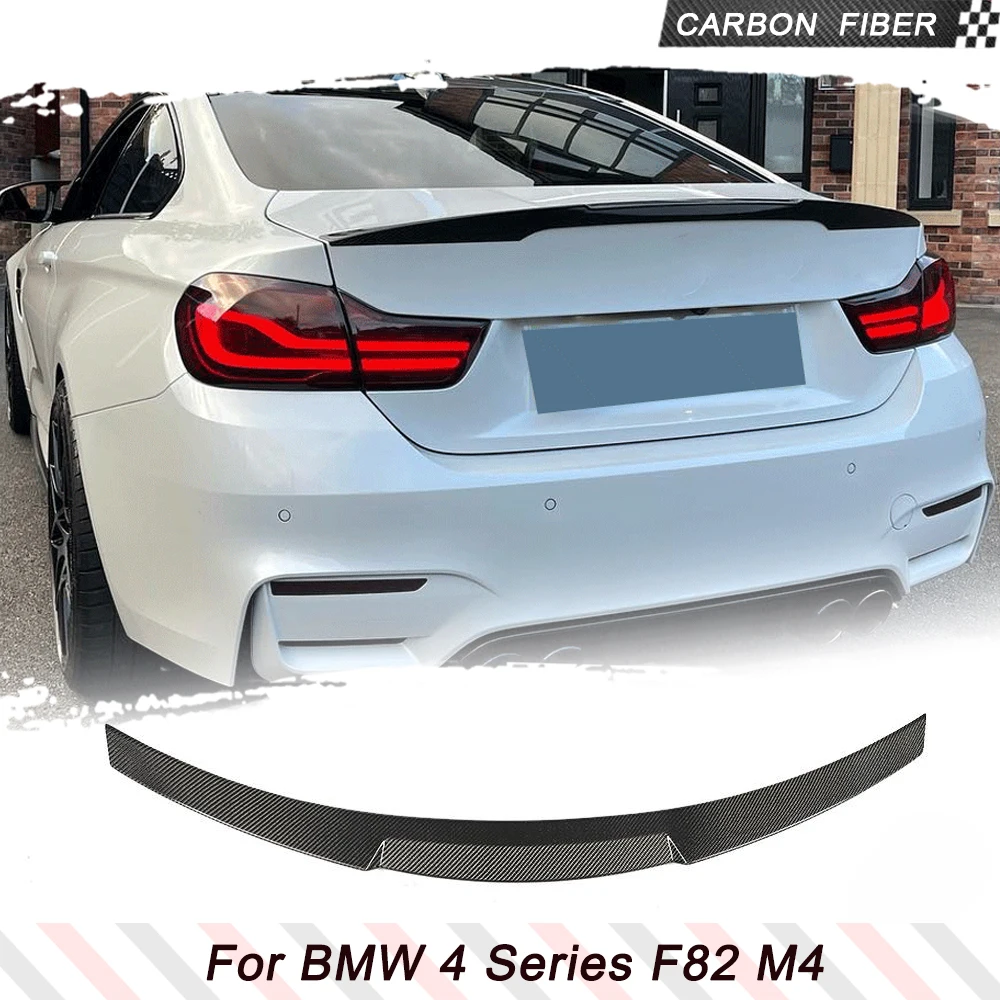 Carbon Fiber Car Trunk Spoiler for BMW 4 Series F82 M4 Coupe 2014-2020 Rear Trunk Spoiler Boot Highkick Wing Lip Forged Carbon