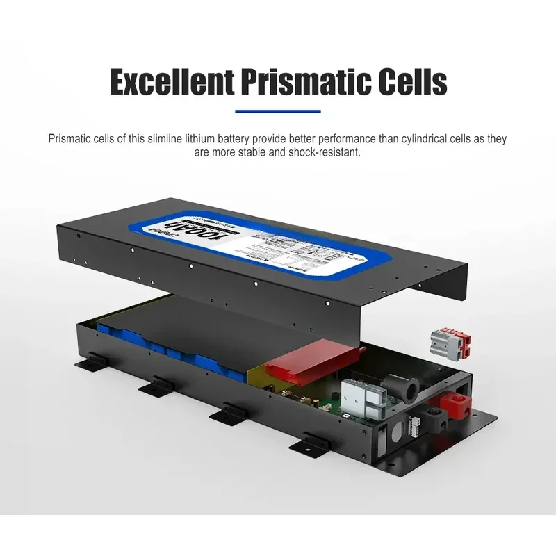 New Style 12V 100AH Slimline Lifepo4 Lithium Battery With In-Built 40A Dc-Dc Charger And Power Hub