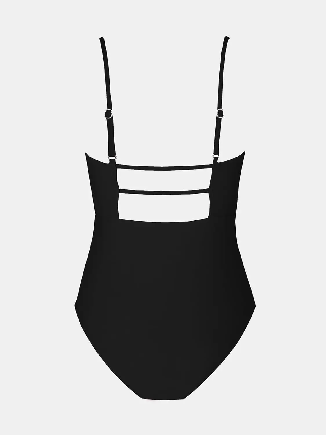 Traje de baño de una pieza con cuello cuadrado y espalda recortada, traje de baño con Control de barriga y tirantes finos ajustables
