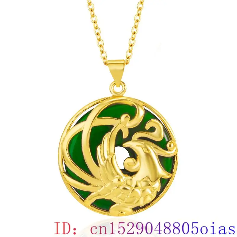 Real Jade Phoenix Pendant Necklace Lucky Energy Fashion Luxury Accessories Designer Natural Jewelry Talismans Charm