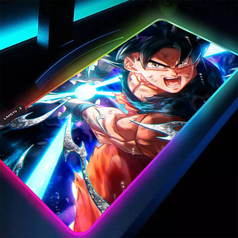 

Portable Mouse Pad LED Office PC Gaming Non-slip Desk Mat RGB Computer Dragon Balls Keyboard Pad Japan Anime Luminous Mousepad
