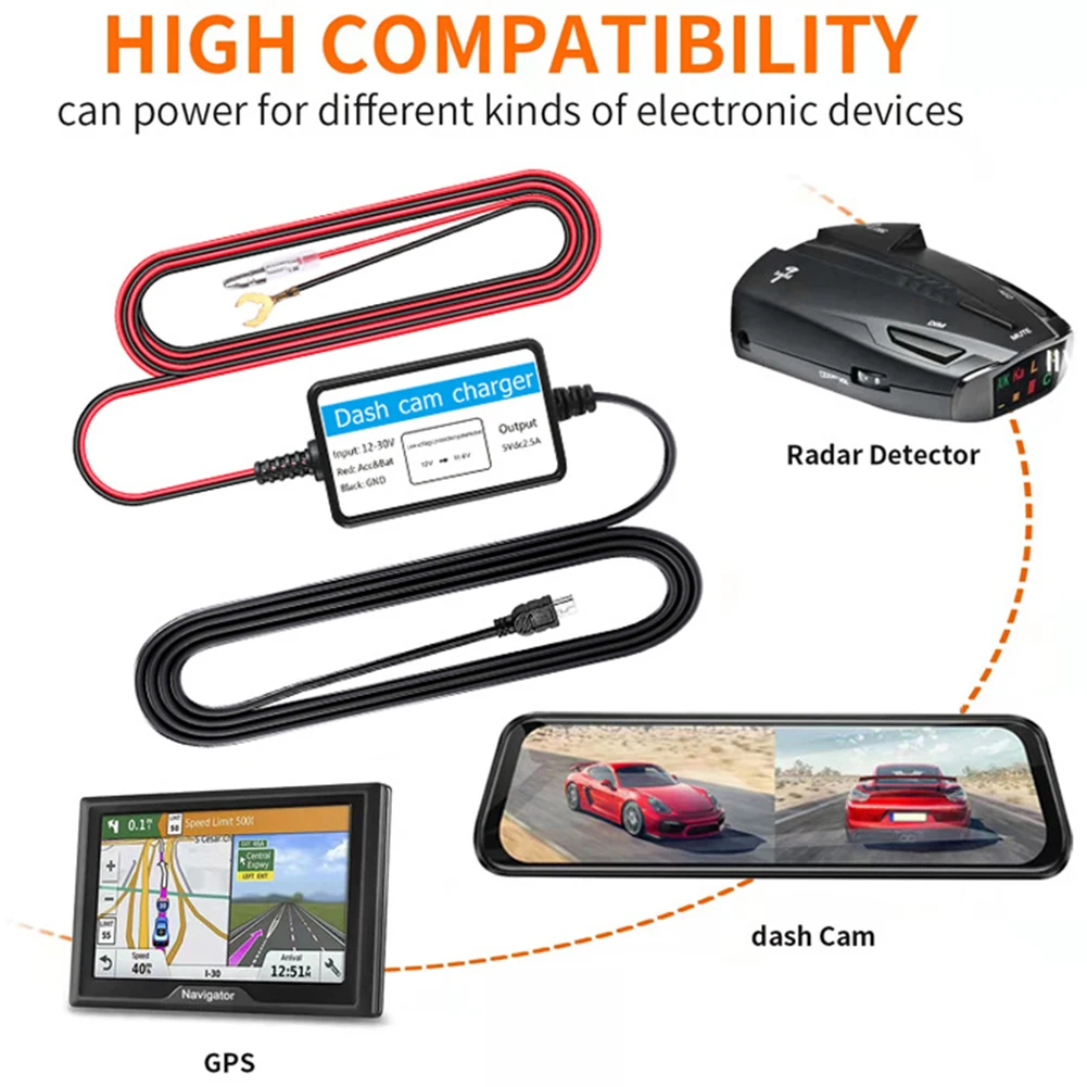 Micro USB Harde Draad Kit 5V 2A Auto Dash Camera Oplader Netsnoer Lage Volt Bescherming Auto DVR Record Hardwire Kit Parking Monitor