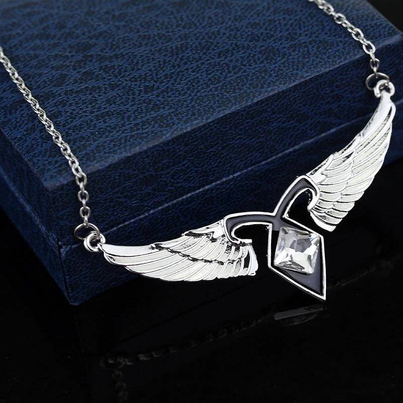Fashion Angel Necklace The City of Bones Explosion Models Movies Strength Mortal Instruments Wings Necklace