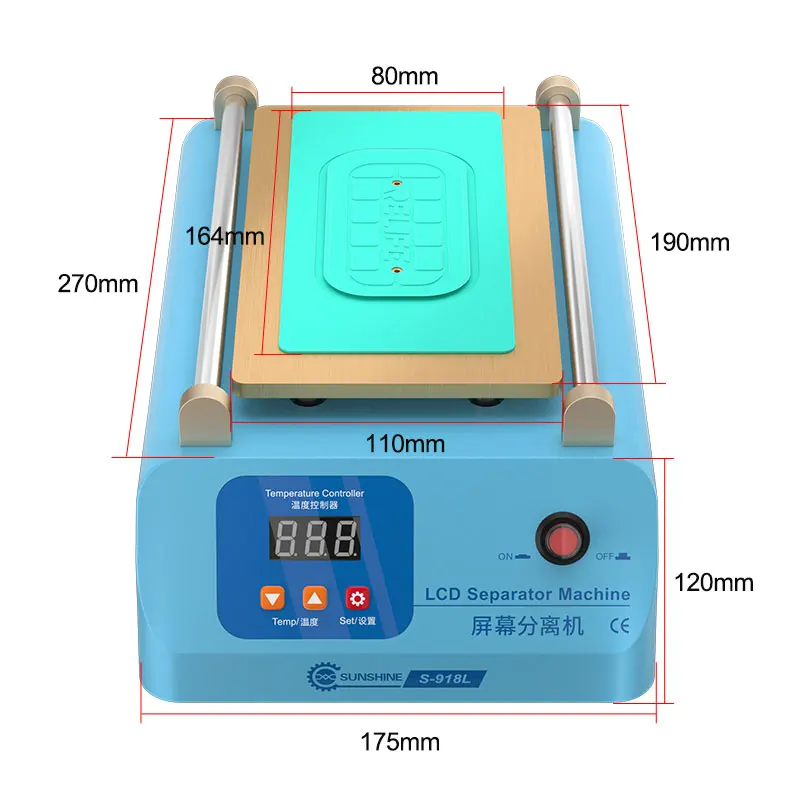 for S-918L LCD Screen Separator for Mobile Phone Below 8 Inches Super Suction Screen Repair Separation Machine