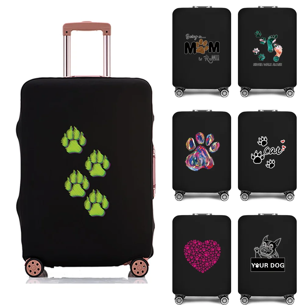 Luggage Suitcase Dust Cover Footprints Print Luggage Protective Case for 18-28