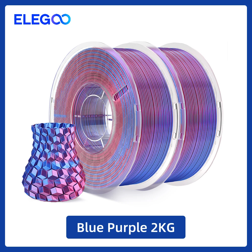ELEGOO 2KG Zijde PLA Filament 1.75mm 3D Printer Filament voor FDM 3D Printers Elegoo PLA voor Elegoo Centauri Carbon - afbeelding 1