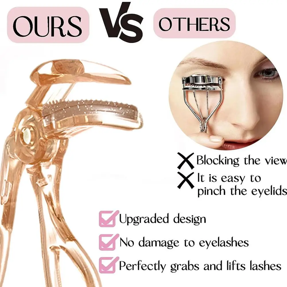 1pc Cute Professional Eyelash Curler With Comb Tweezers Eye Eye Curler Beauty Cosmetic Lash Clip Curling Tool Eyelash Y8v8