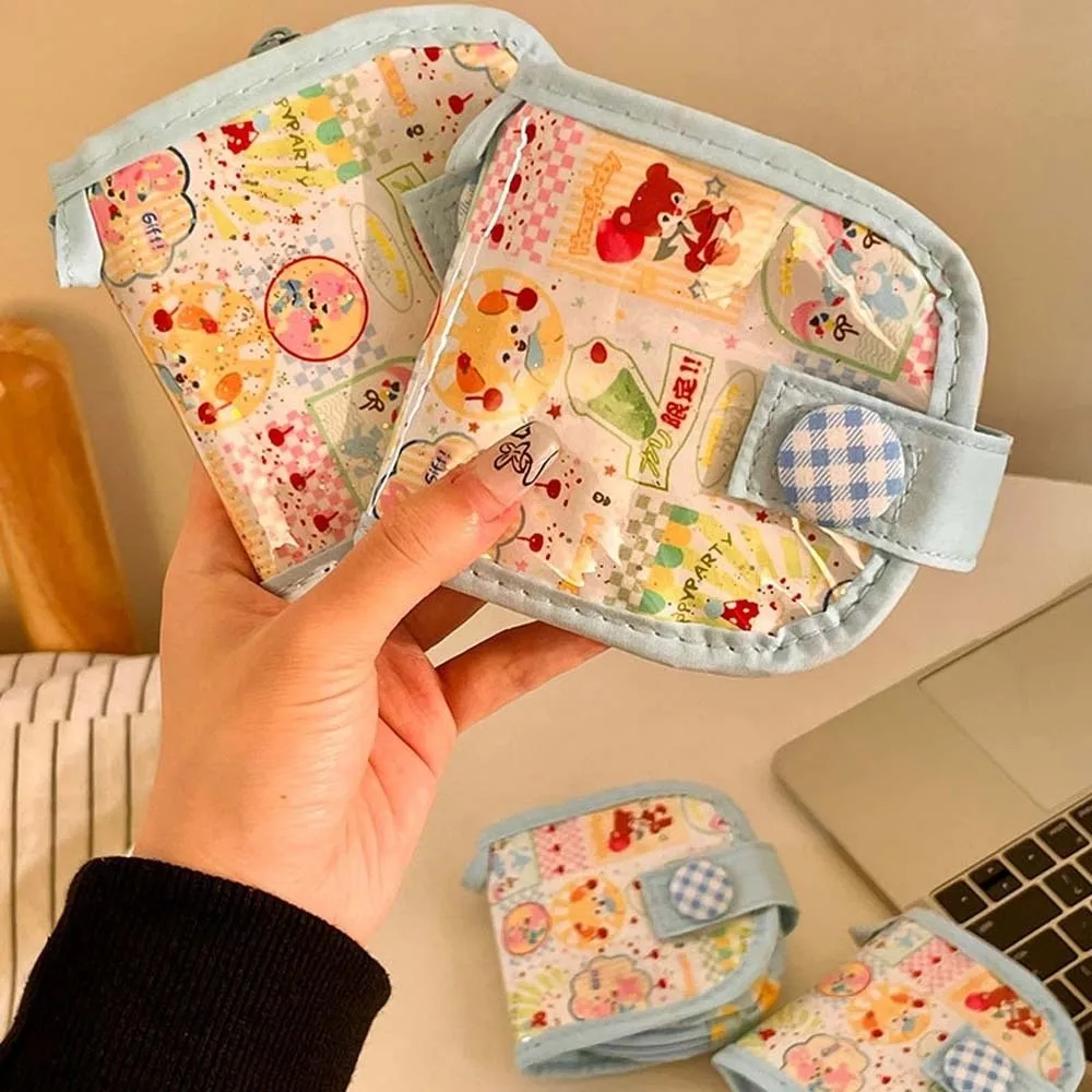 الكرتون الحيوان الدوبامين محفظة نسائية للعملات المعدنية البلاستيكية سعة كبيرة ماكياج صغير أحمر الشفاه حقيبة الكورية نمط مطبوعة حقيبة تخزين ملابس صغيرة