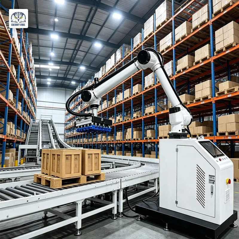 Automatic Low Cost Pick and Place Collaborative Robot Cobot Arm Palletizer for Milk Juice Production Line