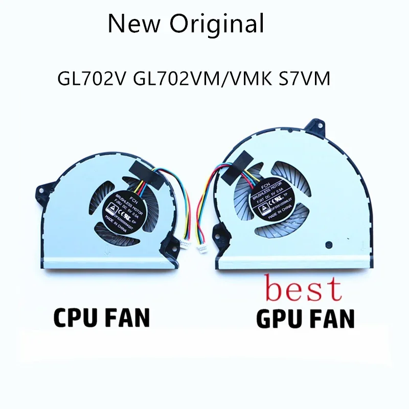 

New Original Laptop CPU GPU Cooling fans For ASUS ROG Strix GL702VM GL702VMK GL702VMK GL702V FJ9U FK9N Fan Cooler 13NB0DQ0AM0301