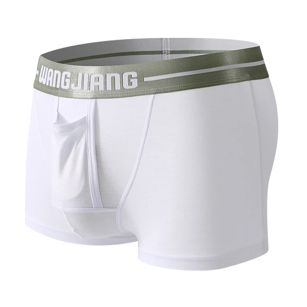 

Men Sexy Solid Color Soft Briefs Gunmetal Separate Scrotum Pouch Shorts Breathable Comfortable Panties Middle Waist