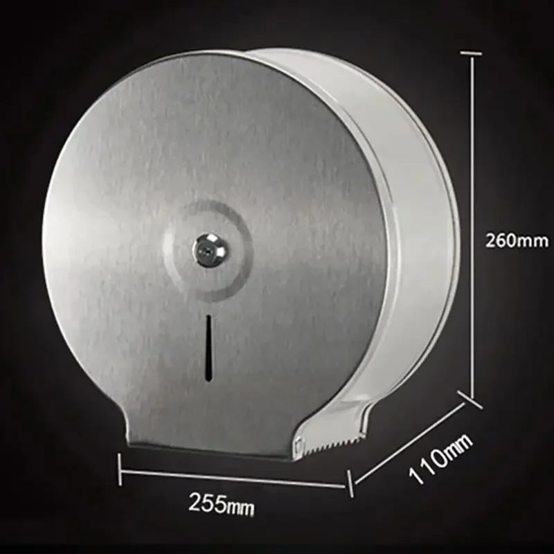 Wall-mounted Paper Organizer Bathroom Stainless Steel Big Tissue Rack Home Hotel Toilet Roll Paper Holder With Lock，휴지걸이