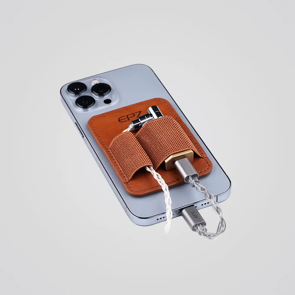 EPZ E1 Magnetic Suction Leather Case Portable Headphone DAC Holder Mobile Phone USB DAC Magnetic Suction Back Clip