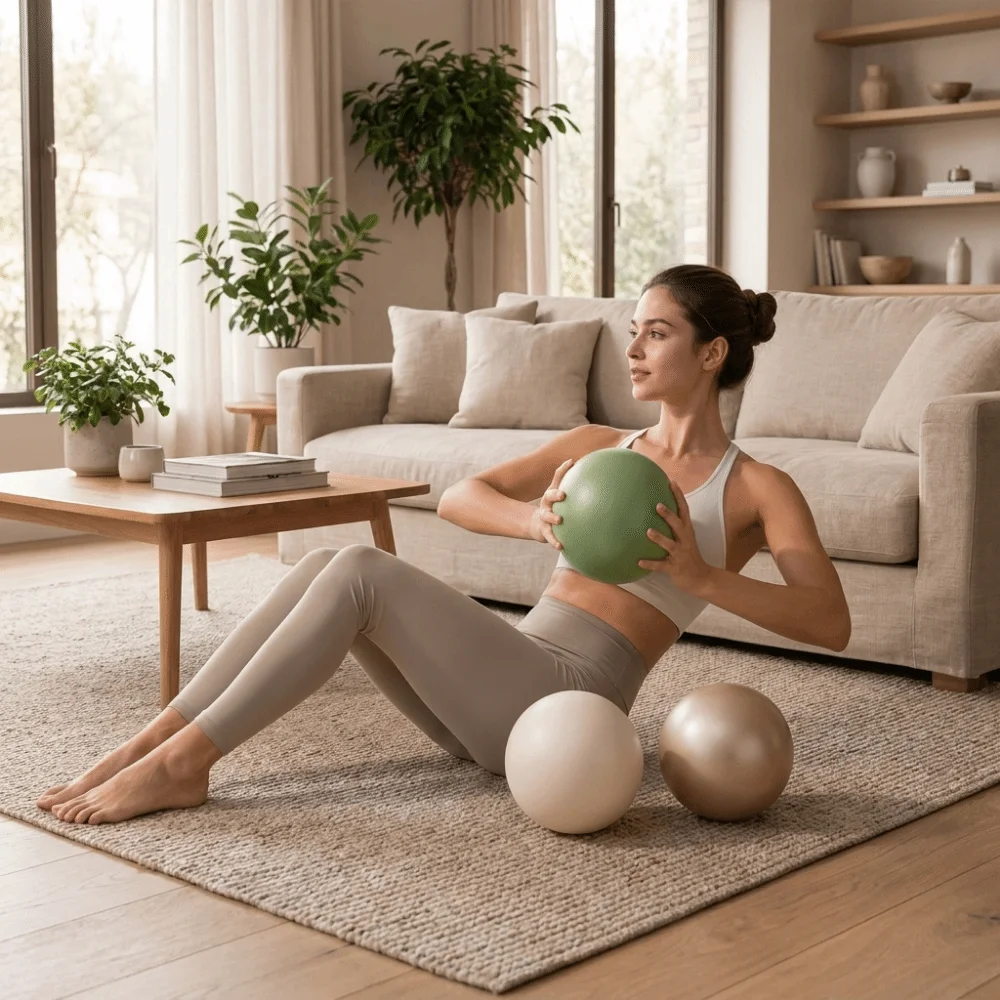 Household 22 cm Yoga Ball Soft Thickened Pilates Ball Anti-Burst Slip Resistant Fitness Pilates Ball Women