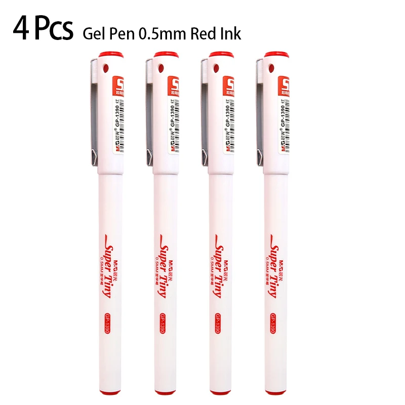 M&G 4PCS Signature Gel Pen 0.5mm Black Red Blue Ink School Office Finance Supplies Stationery Promotional Wholesale Office Pen