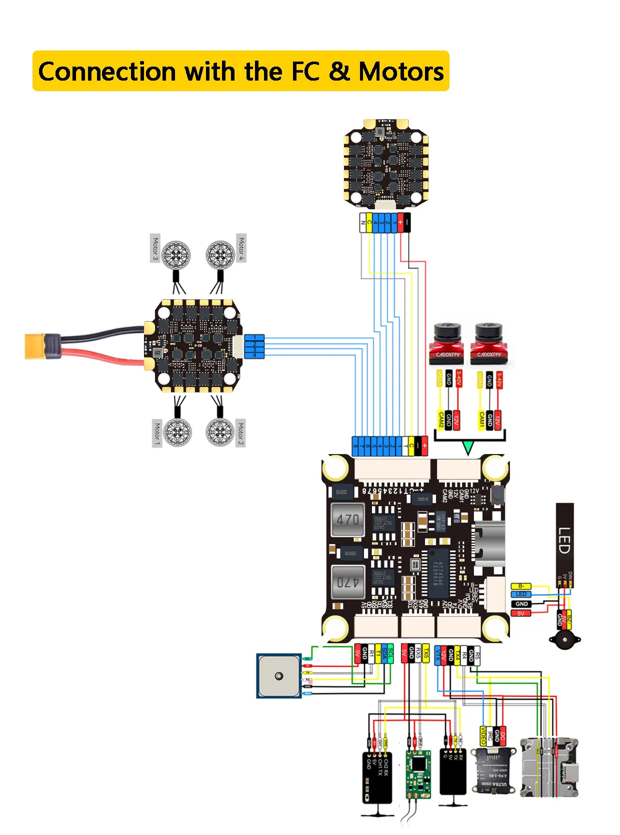 H743 Flugcontroller mit BetaFlight und Ardupilot Unterstützung, FC H743 Stack 12S 70A 4-in-1 ESC für 5-Zoll DJI RC FPV Freestyle Drohne DIY-Teil – Detail 16