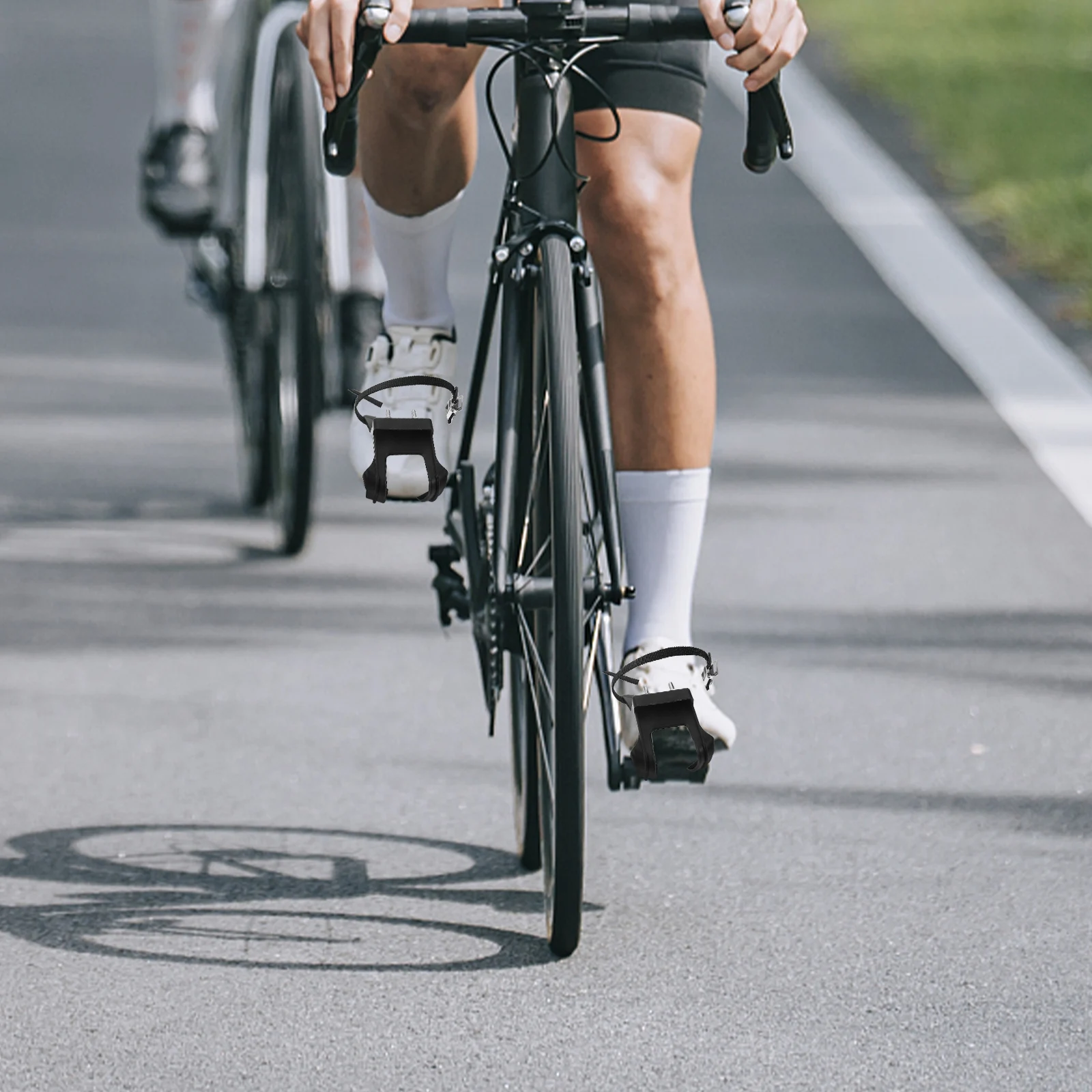 

1 Pair Nylon Road Bike Pedal Toe Clip Straps For Mountain Cycling Durable Compatible Chain Clips Belts Sturdy Reflector
