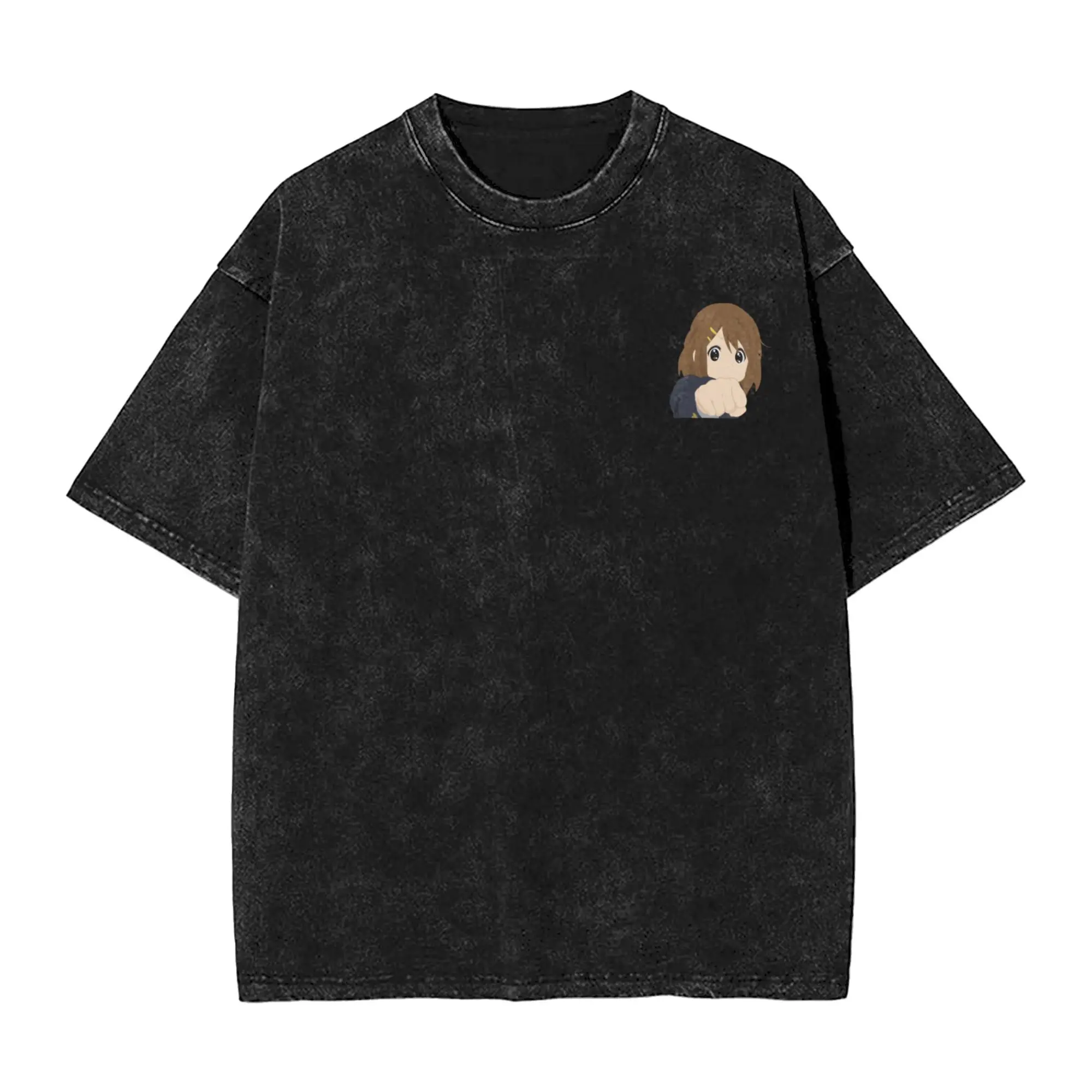 

Moe Fist T Shirts Hip Hop Washed Cotton T-Shirts K ON Japan Music Anime for Men Women Tops Streetwear Graphic Printed Tops Tees
