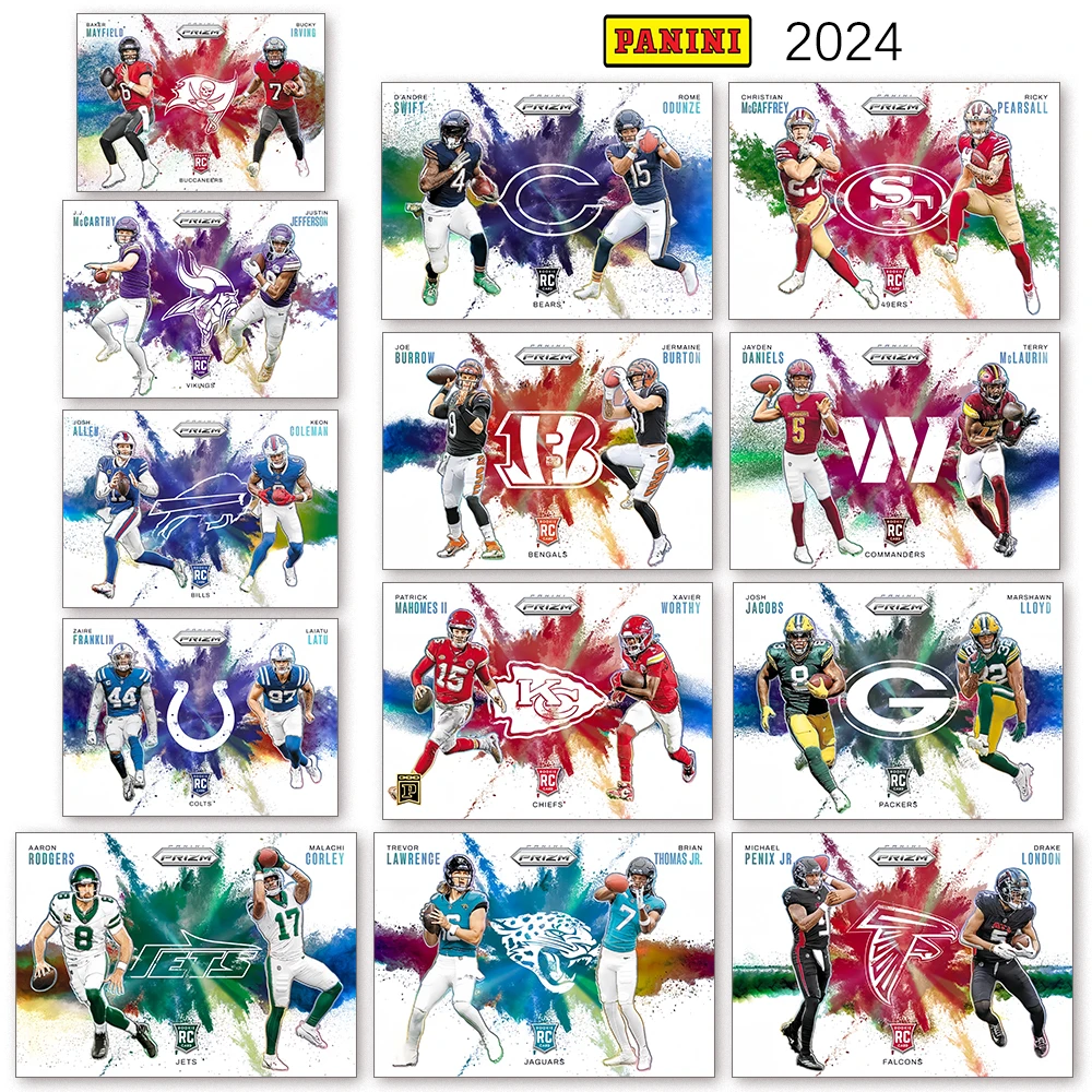 

PANINI 2024 football COLOR BLAST DIY homemade daniels JOSH JACOBS PATRICK MAHOMES Refractive rainbow glitter collectible card
