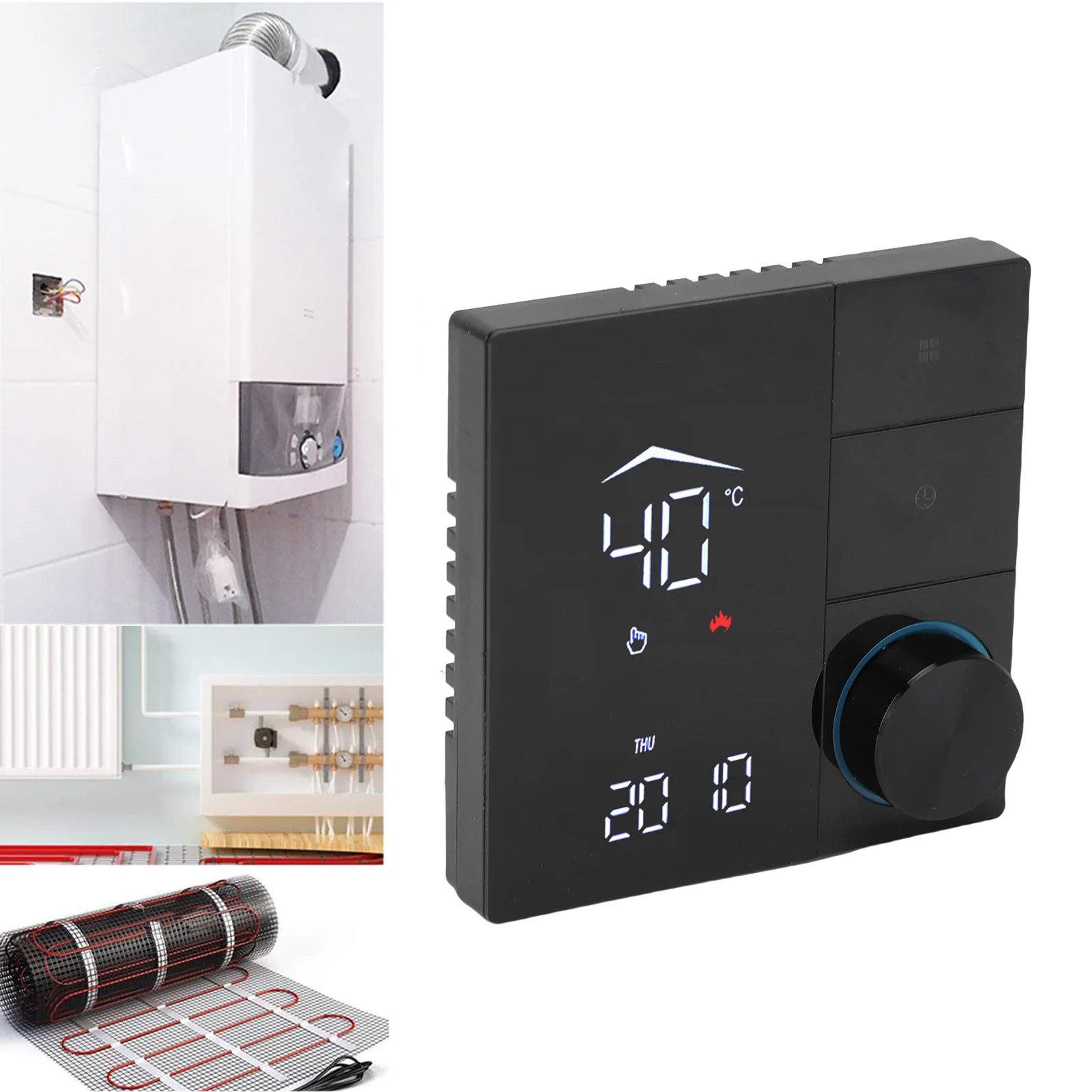 

Умная панель термостата 16А, приложение с электрическим отоплением, дистанционное управление, Wi-Fi, регулятор температуры для дома, отеля, офиса