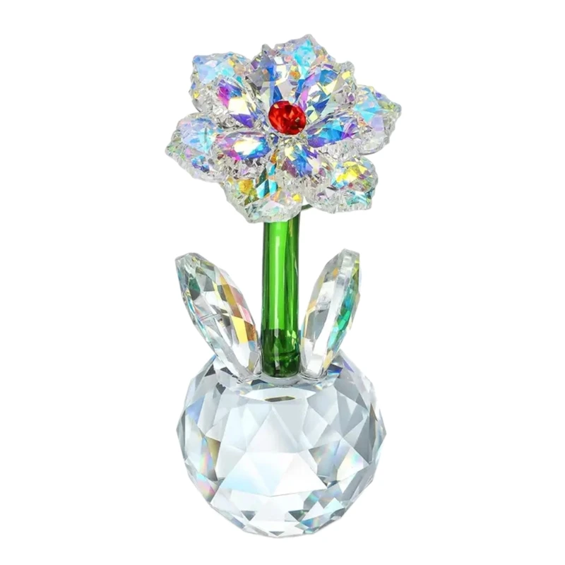 

Sparkling Crystal Sunflowers Statue Dream Flower Decors Valentines Day Gift