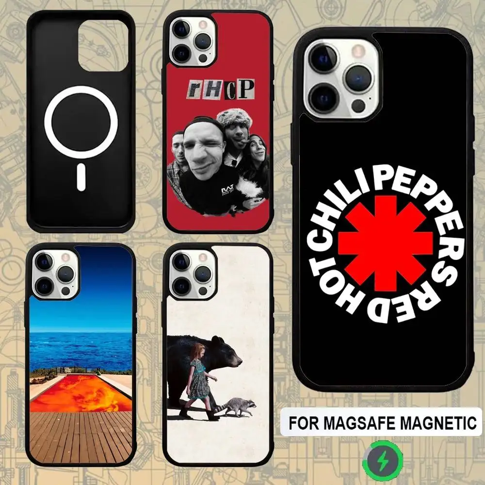 

R-Red Hot Chili Peppers For Magsafe Wireless Charger Case For iPhone 15,16,17,13,14,11,12,Pro,Max,Plus,E,Air,Mini Protection