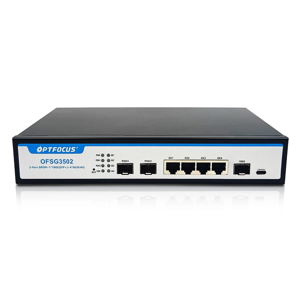 

OFSG3502 Mini Gpon OLT SFP+ Single Port 2 Port 10GE GPON OLT Supports 256 ONUs