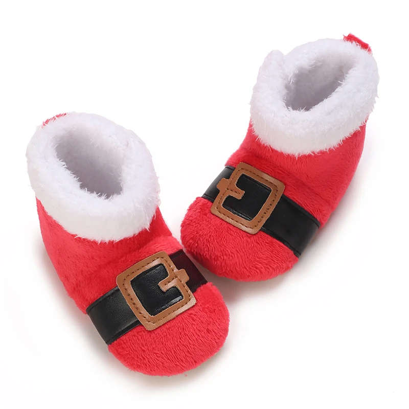 Winter Nieuwe Cosplay Schattige Cartoon Kerst Warme Santa Claus Baby Wandelschoenen Winter 0-18 Maanden Baby Zachte Schoenen