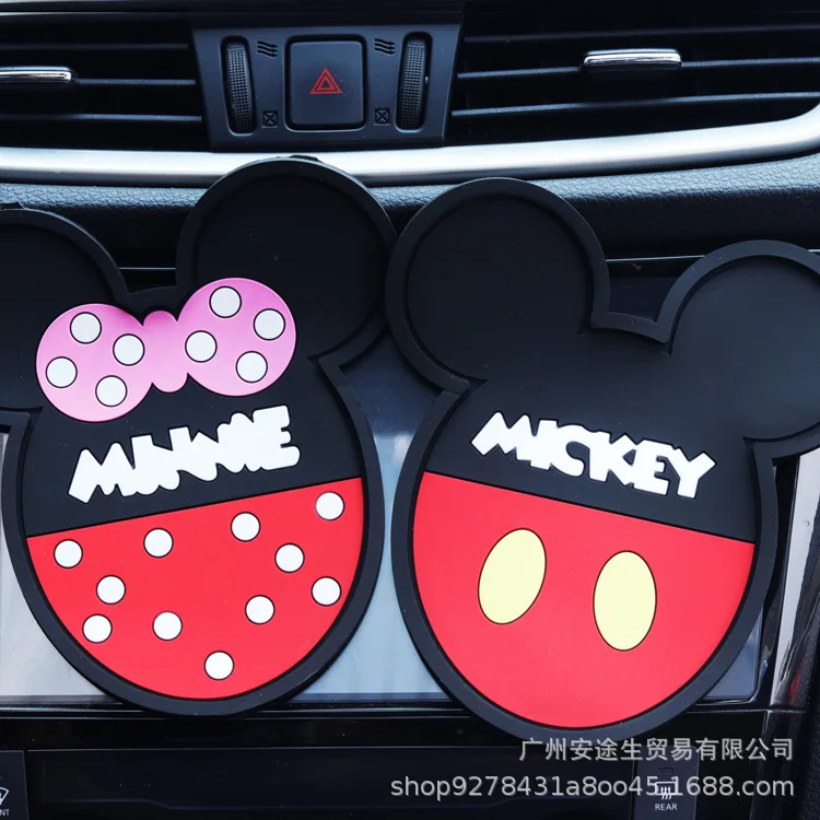 Disney Mickey mouse Cartoon cute Mickey car figure Non-slip mat car mobile phone Non-slip mat Minnie mat