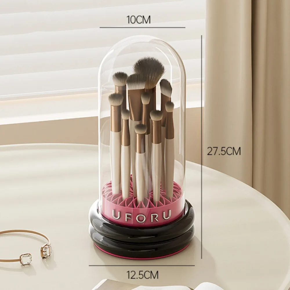 

Портативный органайзер для кистей для макияжа из полипропилена 2-в-1: подвесная чаша для очистки косметических кистей и пылезащитный держатель для сушки инструментов для макияжа