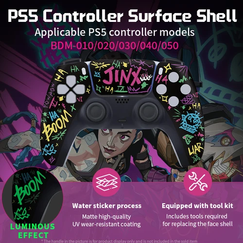 Jinx limitada para PS5 controlador caso Touchpad Gamepad cubierta reemplazo Panel frontal trasero controlador caja para BDM-010/020/030