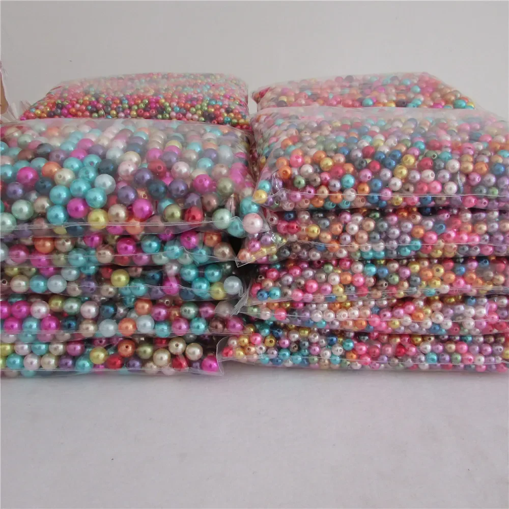 mix colours straight hole  ABS Beads Imitation Plastic Pearl For Jewelry Accessories Beads & Findings Making DIY Bracelet Making