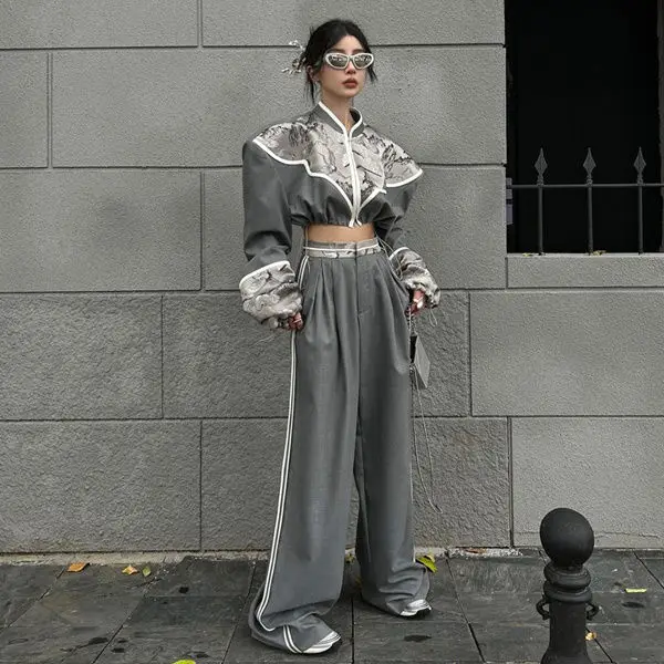 Pantalon Streetwear Esthétique pour Femme, Fermeture Éclair, Mode Coréenne, Patchwork Vintage, Vêtements Harajuku At