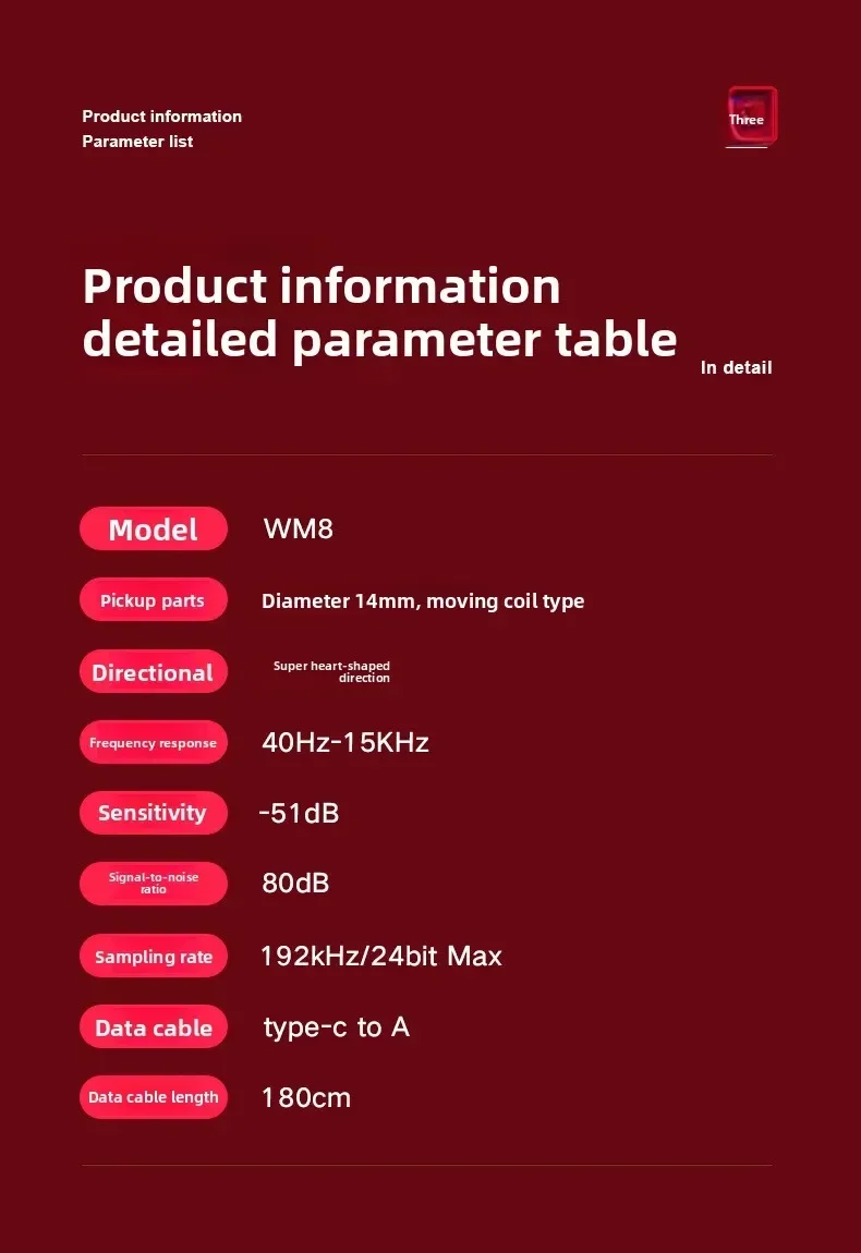 WM8 dynamic microphone XLR with 48V sound card recording dubbing singing device USB computer Game LIVE microphone