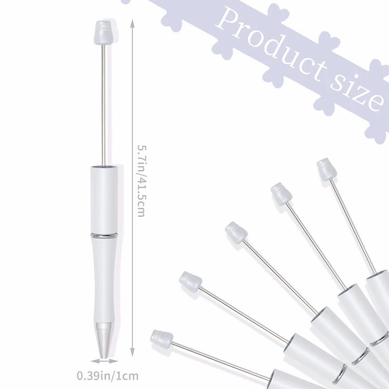 플라스틱 구슬 볼펜, 검은색 잉크, 귀여운 DIY 펜, 사무실 학교 용품, 선물용 구슬 펜, 10-100 개