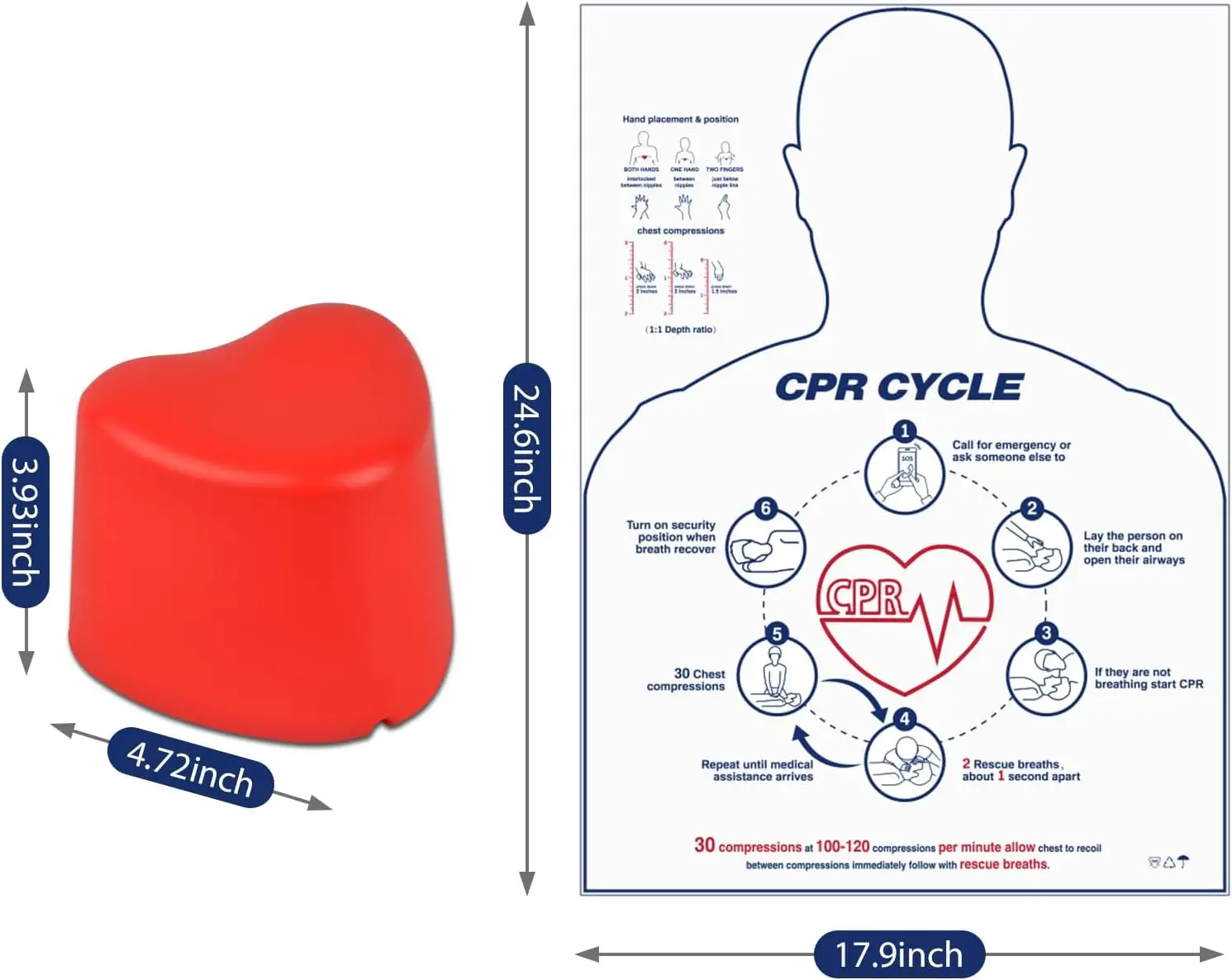 Hands Only CPR Saver Training Kit Cardiopulmonary Resuscitation Practice CPR Trainer for Nursing Students First Aid Instruction view 5