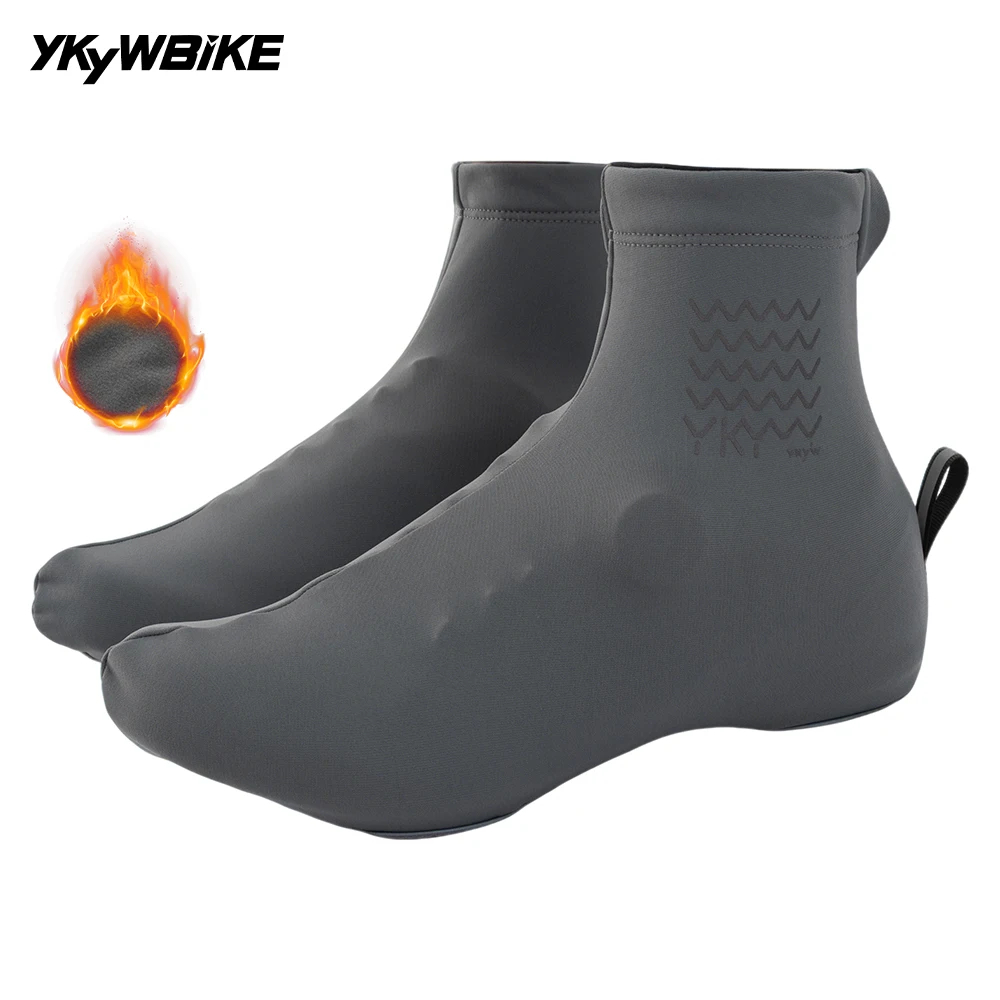 YKYWBIKE 2026 Fahrradschuh-Überzieher Thermisches Fleece Rennrad-Überschuhe Winddichte MTB Warme Fahrradschuh-Überzüge – Detail 14