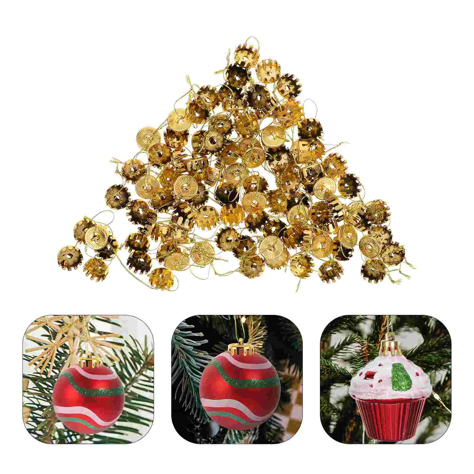 

100pcs Christmas Caps 2cm Plastic naments Craft Supplies Holiday Bauble Covers Tree Decoration nament Replacements
