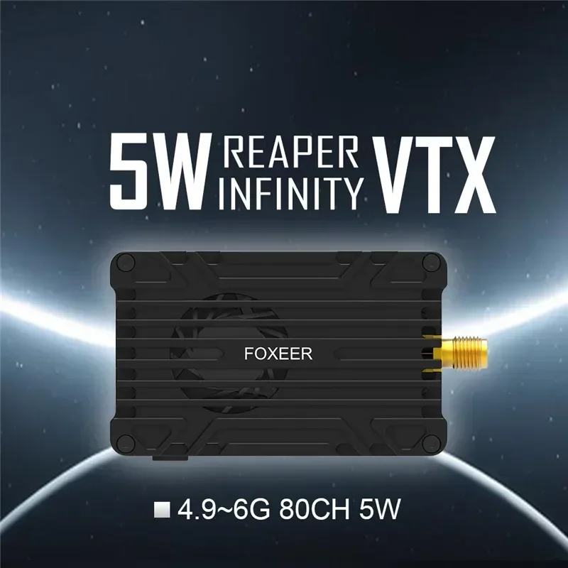 

Foxeer 4.9G-6G Reaper Infinity V2 5W 80CH VTX 20*20 мм Монтажное отверстие 2-8S LiPo