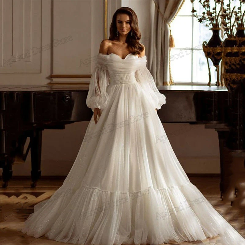 

Simple Wedding Dresses Illusion Tulle Tiered Bridal Gowns Off The Shoulder Graceful Robes For Celebrity Vestidos De Novia 2024