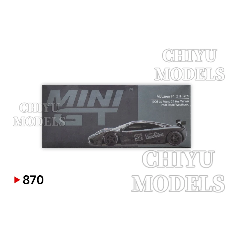 

MINIGT 870 1:64 McLaren F1 GTR # Коллекционная модель автомобиля-победителя 24-часового гонки Ле-Ман 1995 года, 59-я серия, литая под давлением, для коллекционирования и декора.