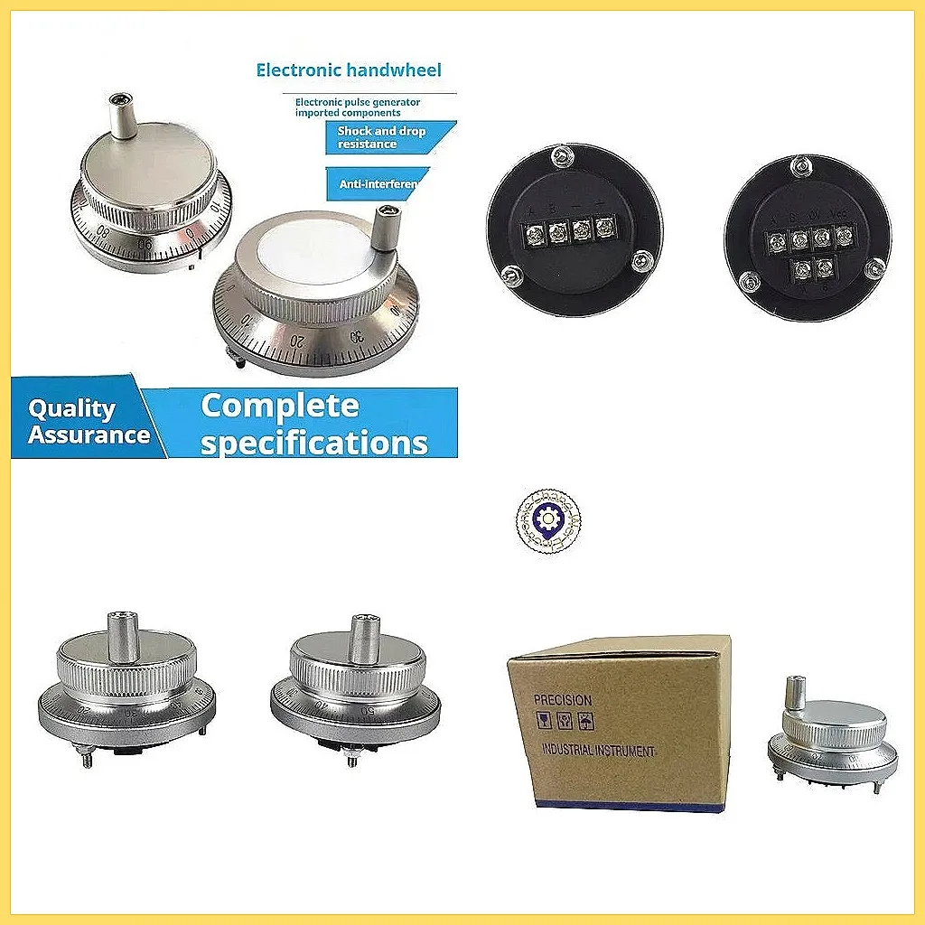 Manual Pulse Generator Handwheel, 5V 60mm 100PPR Rotary Encoder, CNC 4/6 Terminal Electronic Handwheel for Milling Machine