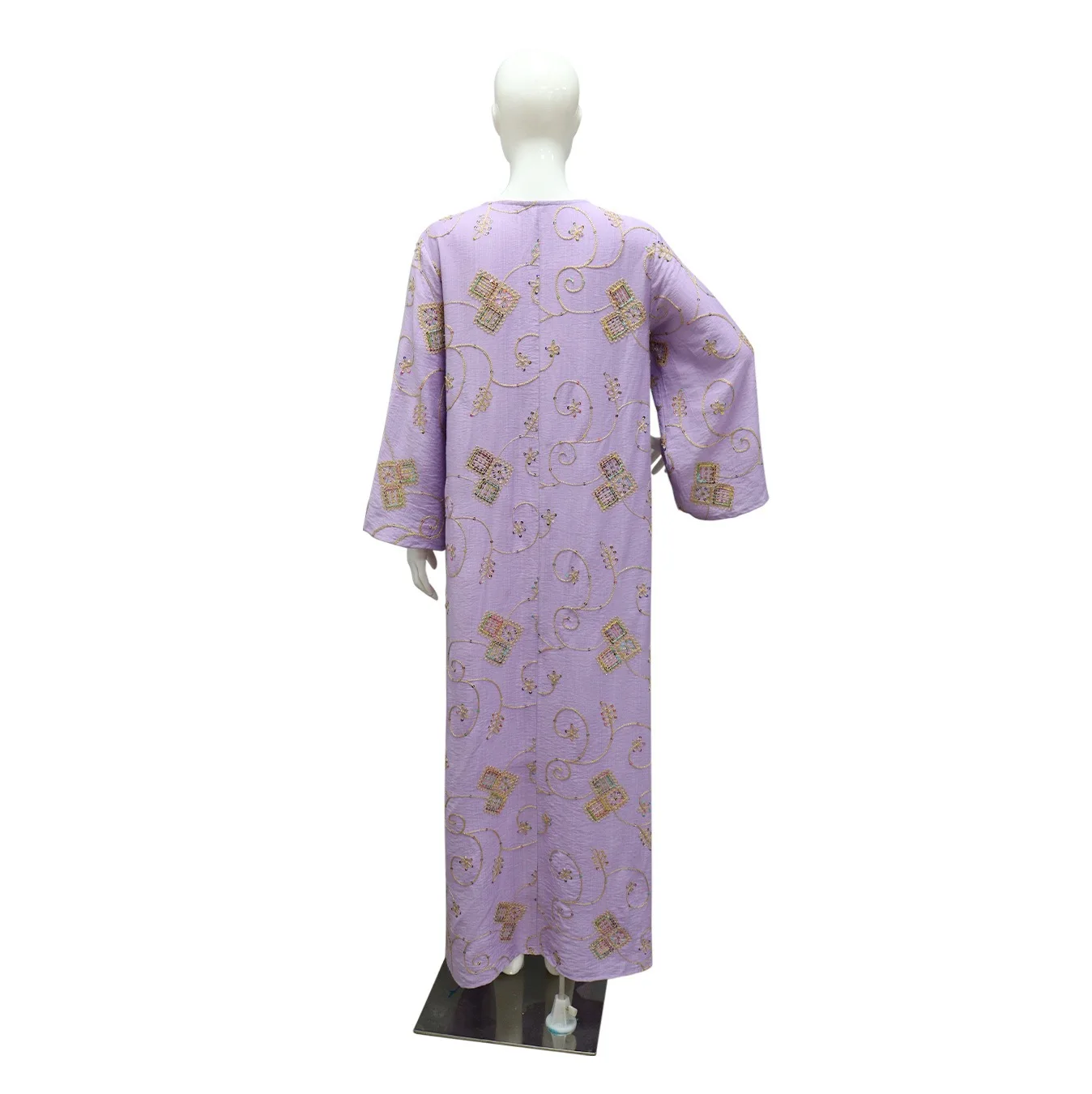 Elegant Muslim Dress Special Occasions Sequined Printed Fashion Jalabiya Kaftan Islam Vestidos Arab Long Robe Ramadan Morocco