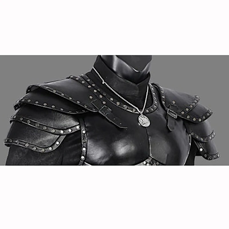 Medieval Viking Pirate Shoulder Armor Gladiator Knight Warrior Pauldrons Gothic Steampunk PU Leather Armour Cosplay Costume LARP