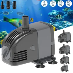 6W 24W 35W 60W Aquarium Water Pumps Tank Ultra-Quiet Submersible Water Fountain Pump Filter Fish Pond with Suction Cups