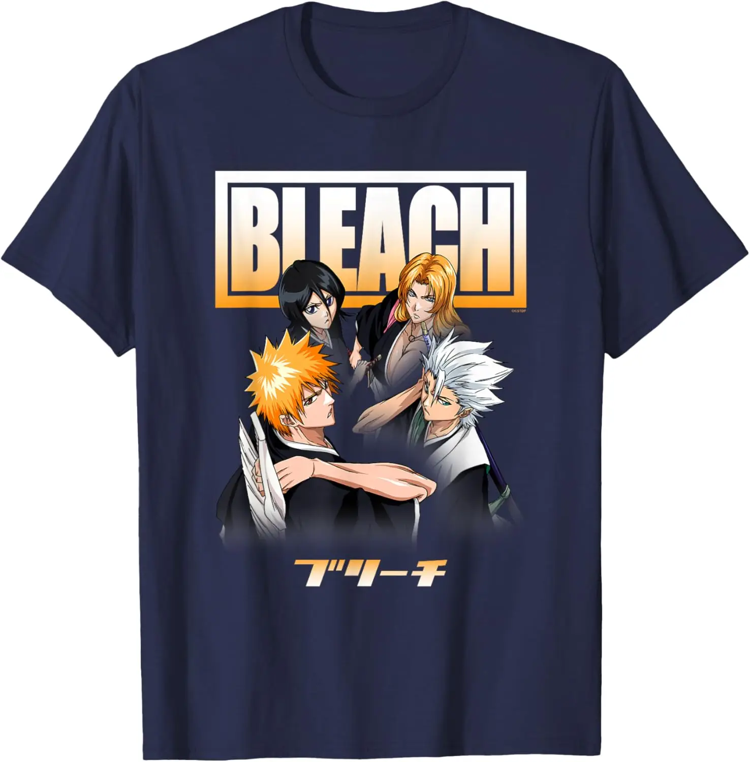 Bleach Cast and Ombre Logo Anime T-Shirt S-6XL