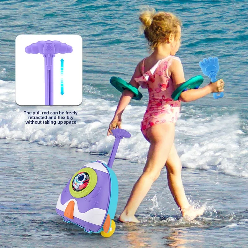 Ensemble de jouets pour creuser du sable de plage d'été, vaisseau spatial d'astronaute, boîtier de chariot, parc de plein air pour enfants, jouets de sable